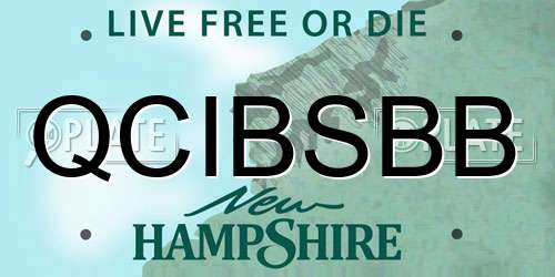 QCIBSBB New Hampshire License Plate