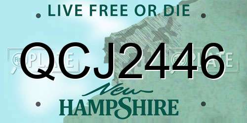 QCJ2446 New Hampshire License Plate