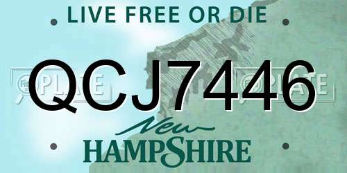 QCJ7446 New Hampshire License Plate