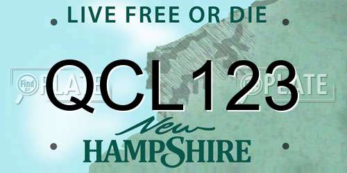 QCL123 New Hampshire License Plate