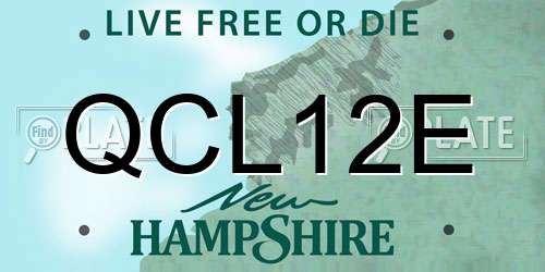 QCL12E New Hampshire License Plate