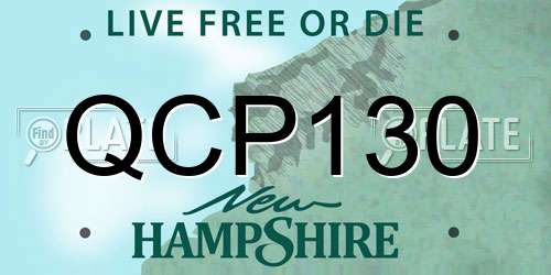 QCP130 New Hampshire License Plate