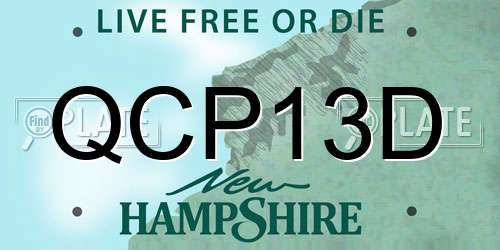 QCP13D New Hampshire License Plate