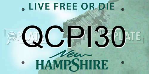 QCPI30 New Hampshire License Plate