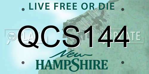QCS144 New Hampshire License Plate