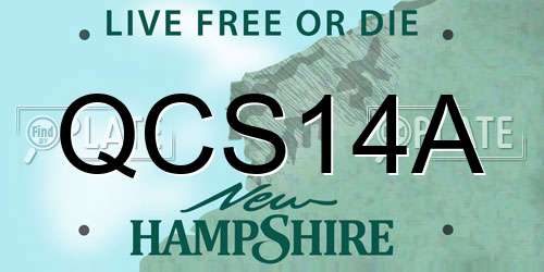 QCS14A New Hampshire License Plate