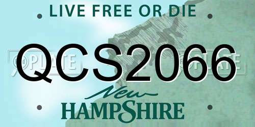 QCS2066 New Hampshire License Plate