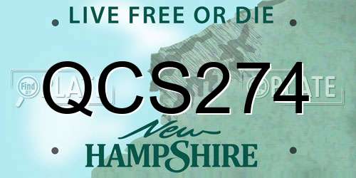 QCS274 New Hampshire License Plate