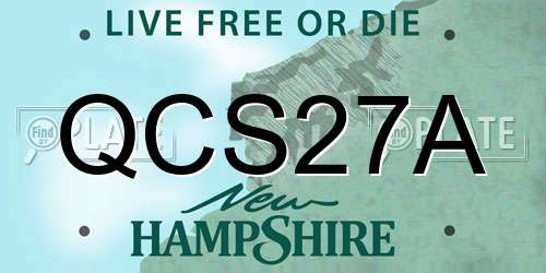 QCS27A New Hampshire License Plate