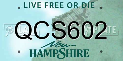 QCS602 New Hampshire License Plate
