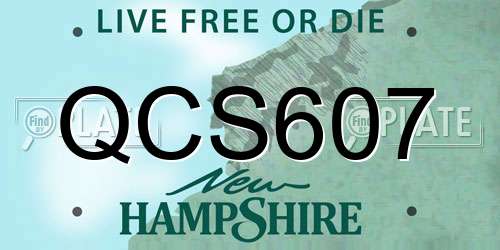 QCS607 New Hampshire License Plate