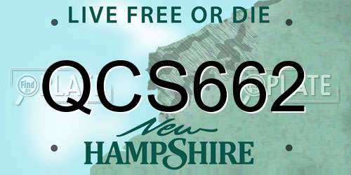 QCS662 New Hampshire License Plate