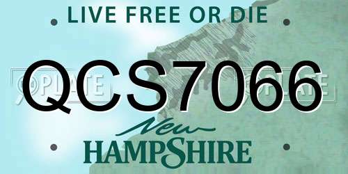 QCS7066 New Hampshire License Plate