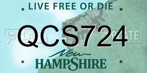 QCS724 New Hampshire License Plate
