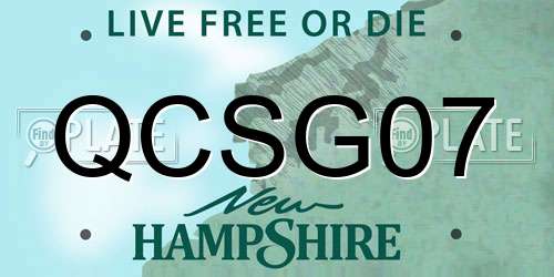 QCSG07 New Hampshire License Plate
