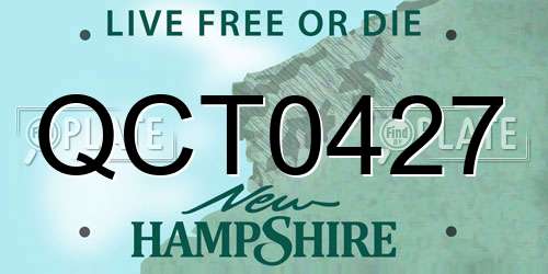 QCT0427 New Hampshire License Plate
