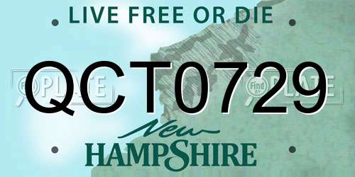 QCT0729 New Hampshire License Plate