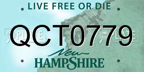 QCT0779 New Hampshire License Plate
