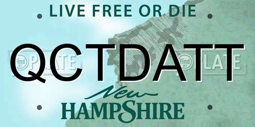 QCTDATT New Hampshire License Plate