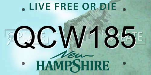 QCW185 New Hampshire License Plate