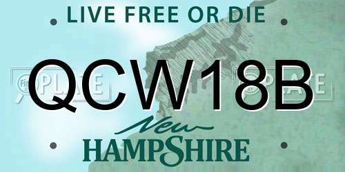 QCW18B New Hampshire License Plate