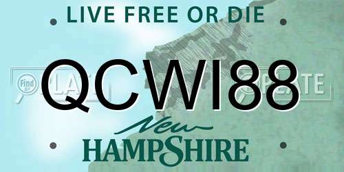 QCWI88 New Hampshire License Plate