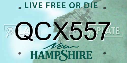 QCX557 New Hampshire License Plate