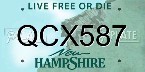 QCX587 New Hampshire License Plate