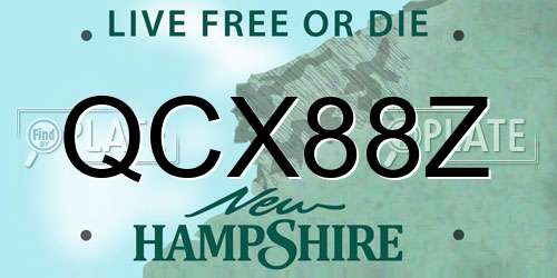 QCX88Z New Hampshire License Plate