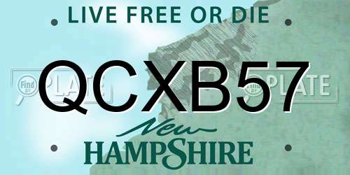 QCXB57 New Hampshire License Plate