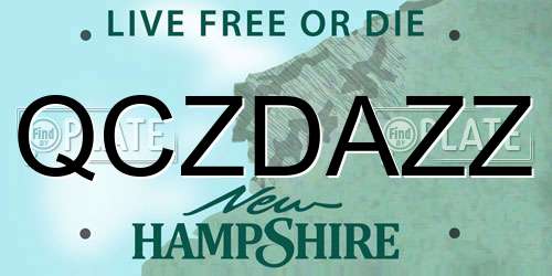 QCZDAZZ New Hampshire License Plate