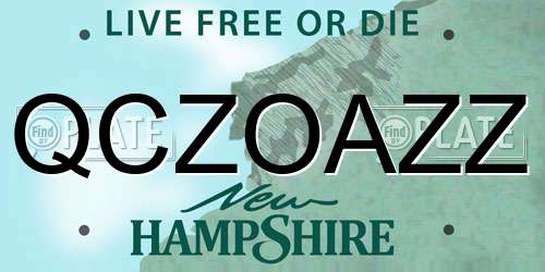 QCZOAZZ New Hampshire License Plate