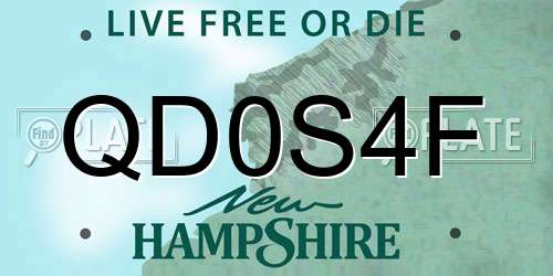 QD0S4F New Hampshire License Plate