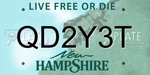 QD2Y3T New Hampshire License Plate