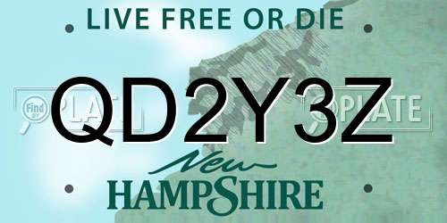 QD2Y3Z New Hampshire License Plate