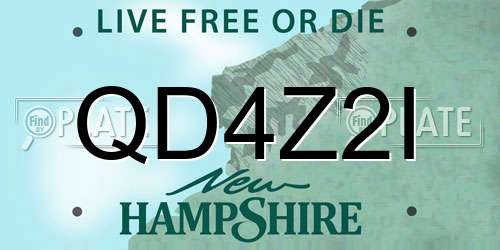 QD4Z2I New Hampshire License Plate
