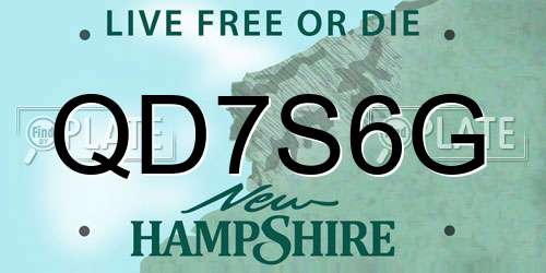 QD7S6G New Hampshire License Plate