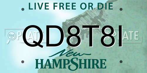 QD8T8I New Hampshire License Plate