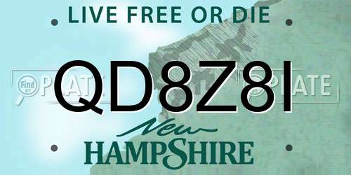 QD8Z8I New Hampshire License Plate