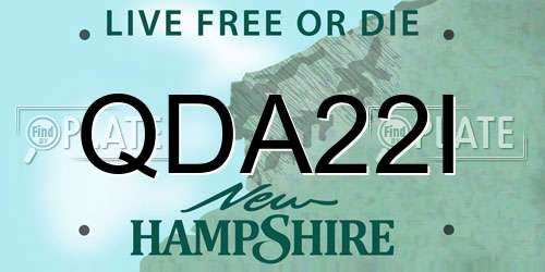 QDA22I New Hampshire License Plate
