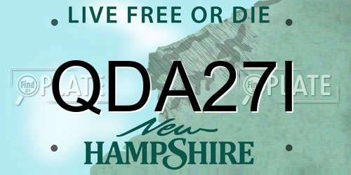 QDA27I New Hampshire License Plate