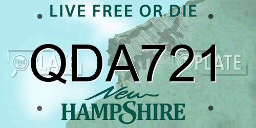 QDA721 New Hampshire License Plate