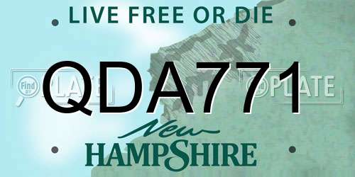 QDA771 New Hampshire License Plate