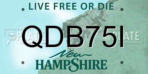 QDB75I New Hampshire License Plate