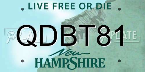 QDBT81 New Hampshire License Plate