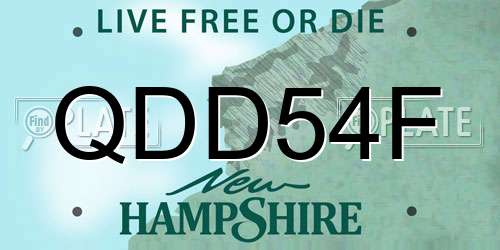 QDD54F New Hampshire License Plate