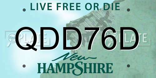 QDD76D New Hampshire License Plate