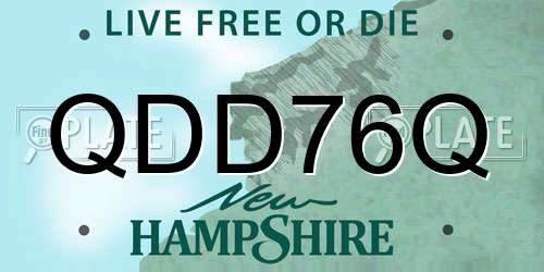 QDD76Q New Hampshire License Plate