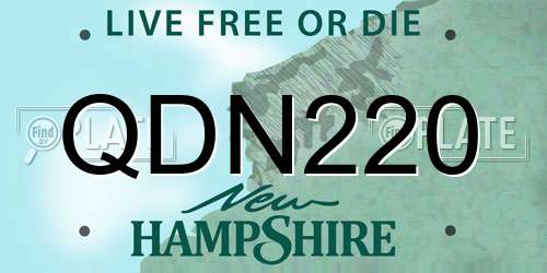 QDN220 New Hampshire License Plate