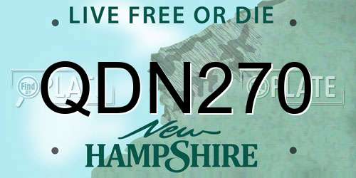 QDN270 New Hampshire License Plate